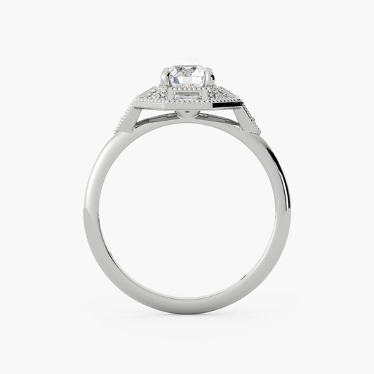 Belmont - 14K White Gold - Round - Natural Diamond