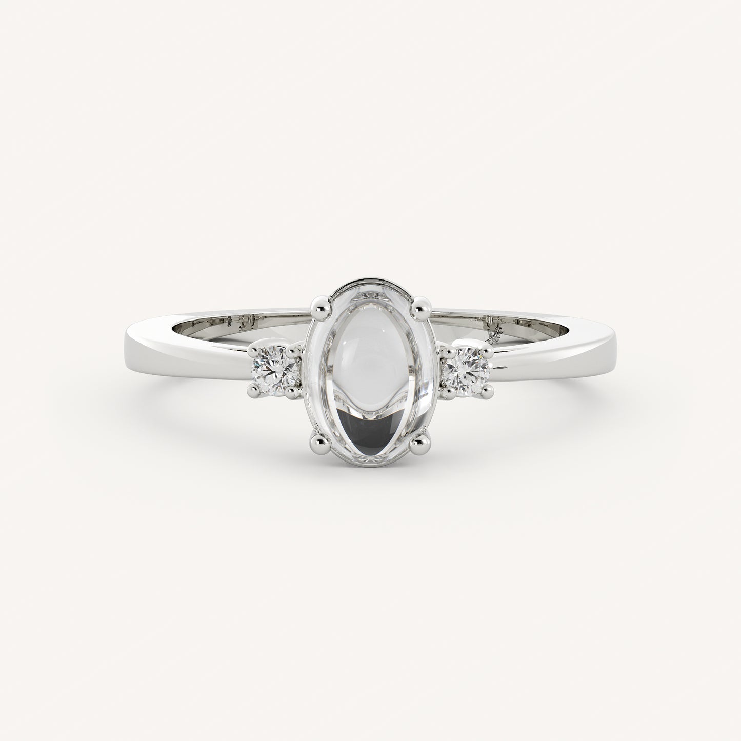 Beverly - 14K White Gold - Oval - Natural Diamond