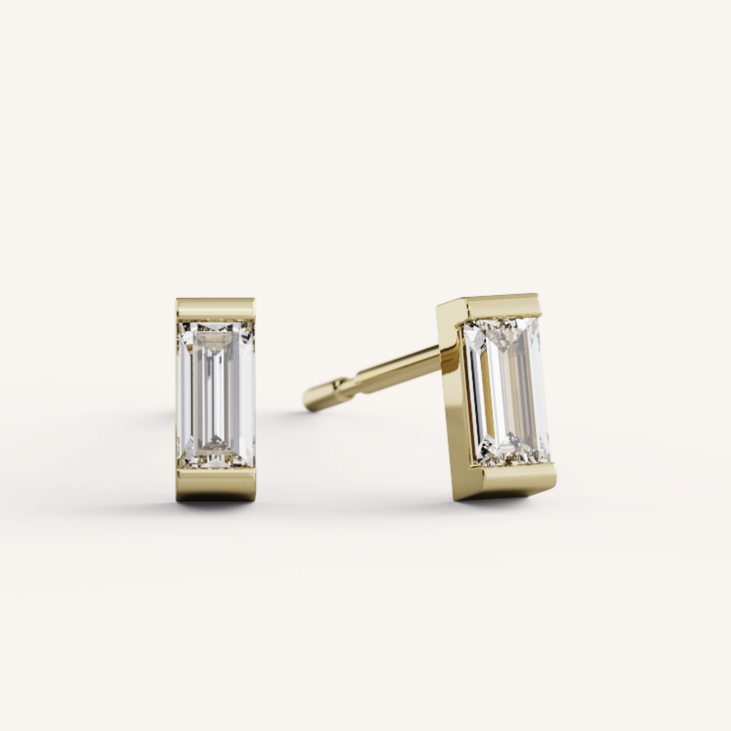 Ann Studs - 14K Yellow Gold - Moissanite