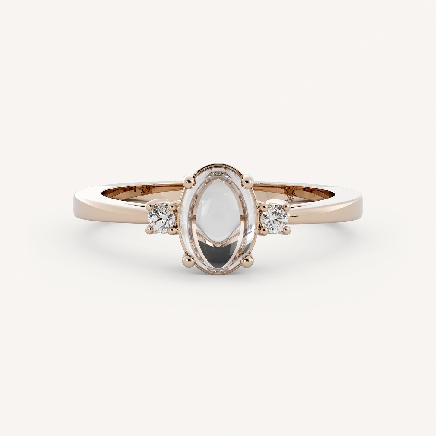 Beverly - 14K Rose Gold - Oval - Natural Diamond