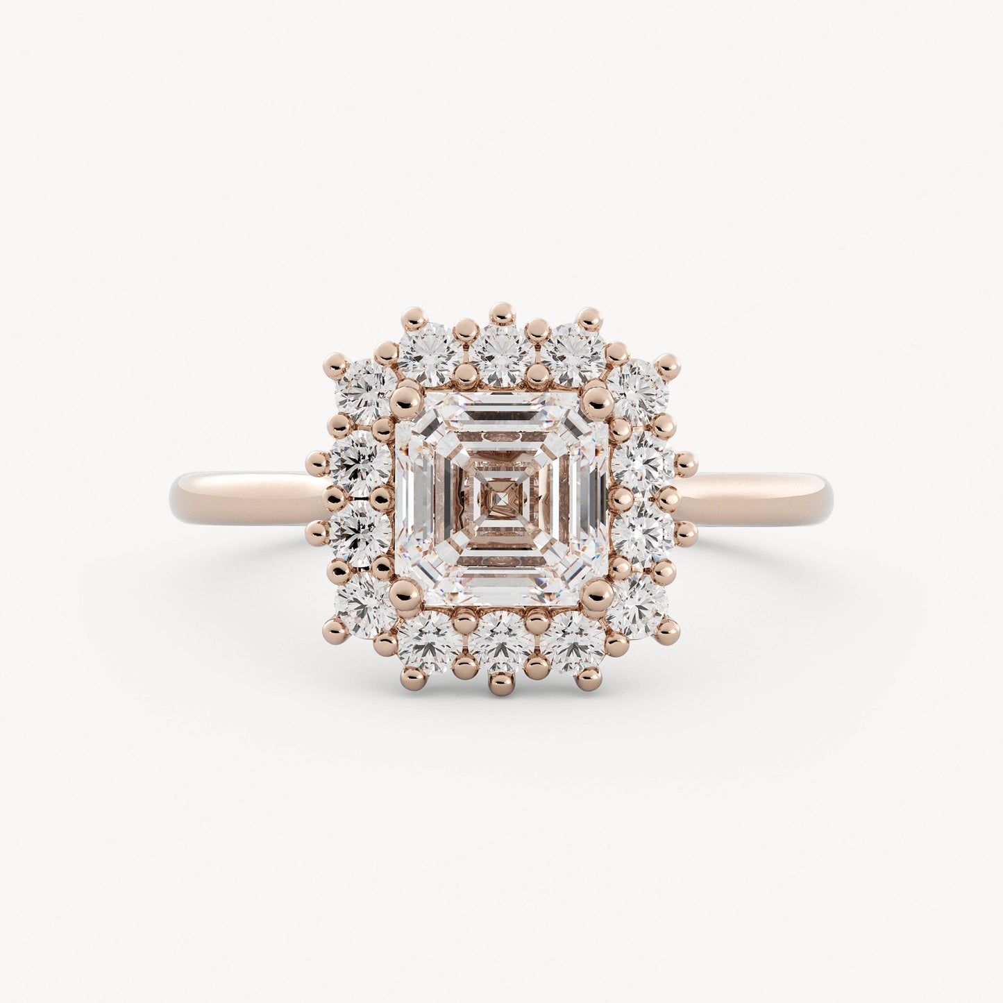 Auburn - 14K Rose Gold - Asscher - Lab Diamond