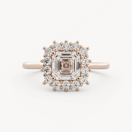 Auburn - 14K Rose Gold - Asscher - Lab Diamond