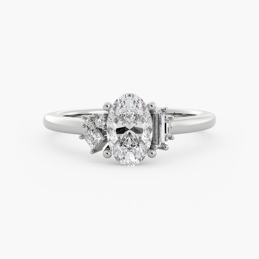 Zara - 14K White Gold - Oval - Lab Diamond