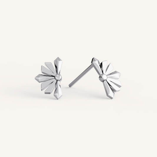 Athens Studs - 14K White Gold