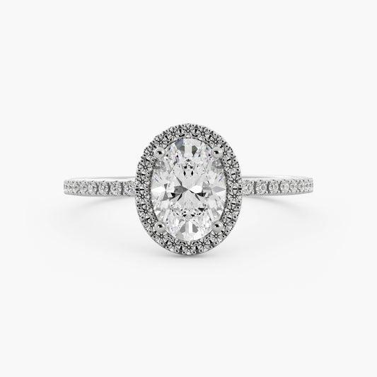 Willow - 14K White Gold - Oval - Lab Diamond