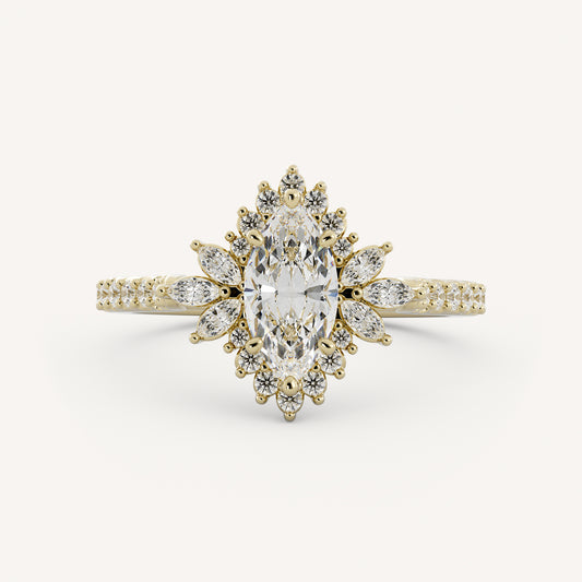 Birdy - 14K Yellow Gold - Marquise - Natural Diamond