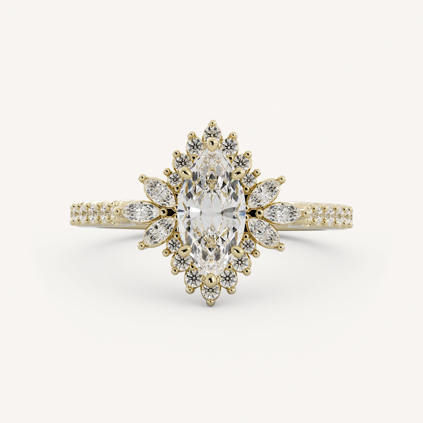 Birdy - 14K Yellow Gold - Marquise - Lab Diamond