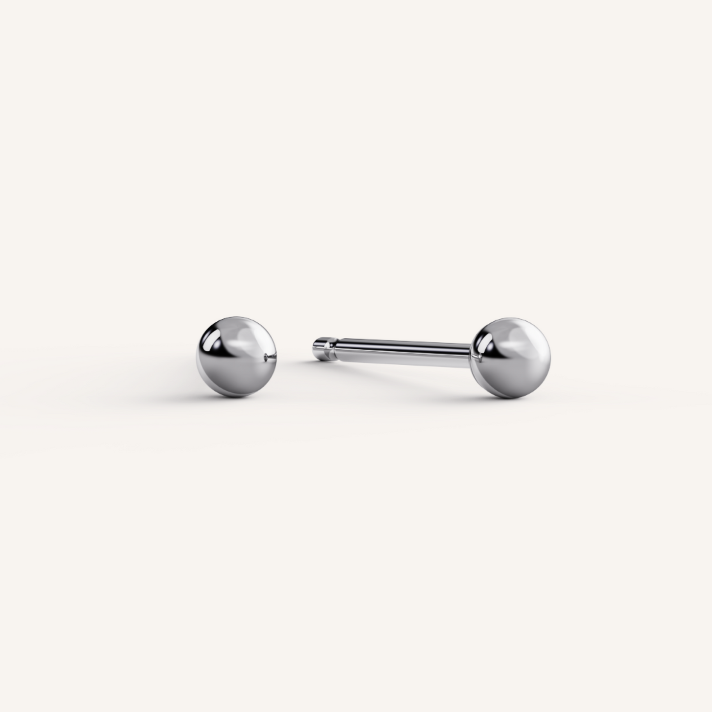 Ball Studs - 14K White Gold