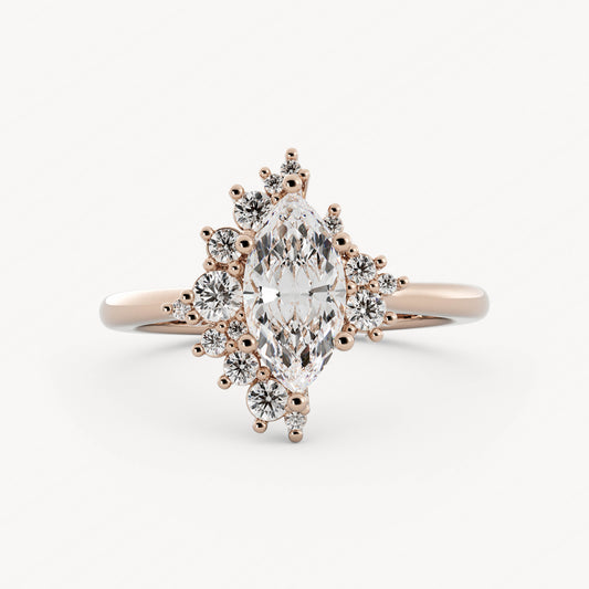 Austin - 14K Rose Gold - Marquise - Lab Diamond