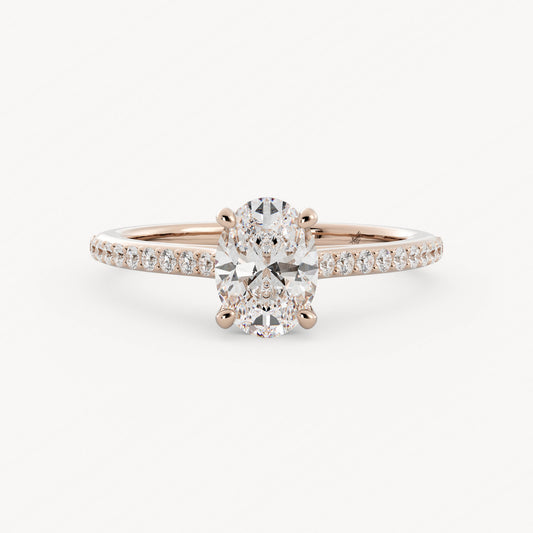 Aspen - 14K Rose Gold - Oval - Lab Diamond