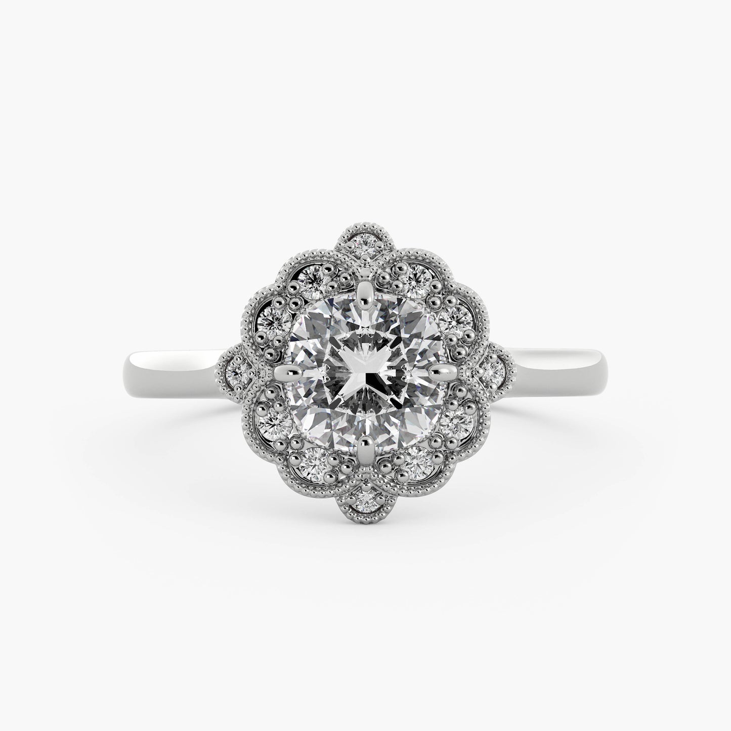 Bloom - 14K White Gold - Cushion - Lab Diamond