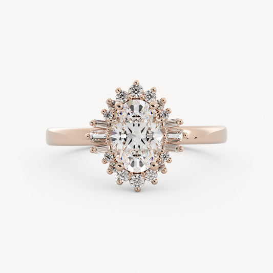 Winslow - 14K Rose Gold - Oval - Natural Diamond