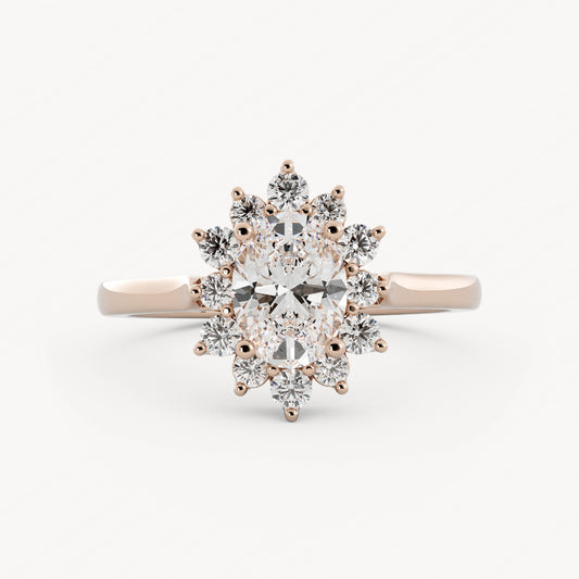 Wren - 14K Rose Gold - Oval - Lab Diamond