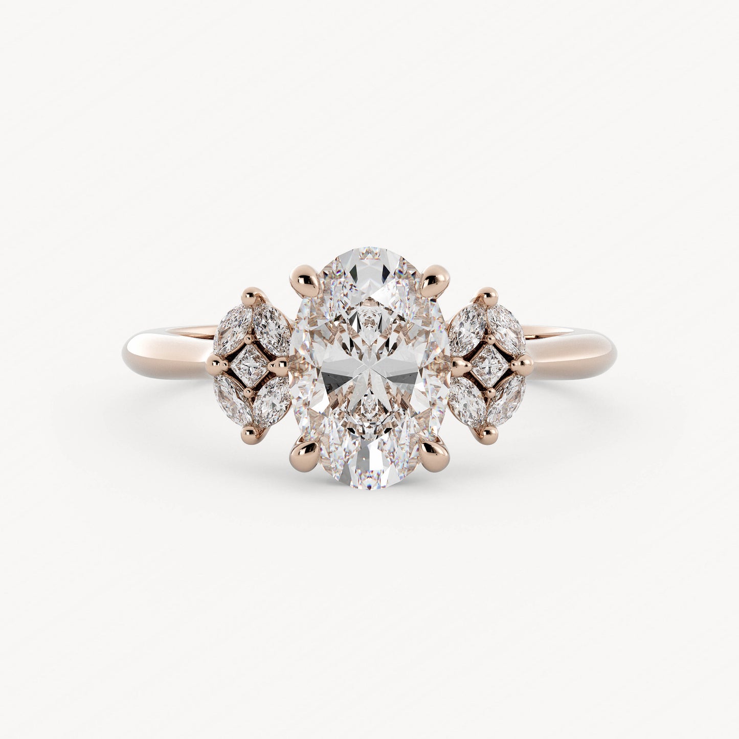 Wynn - 14K Rose Gold - Oval - Natural Diamond