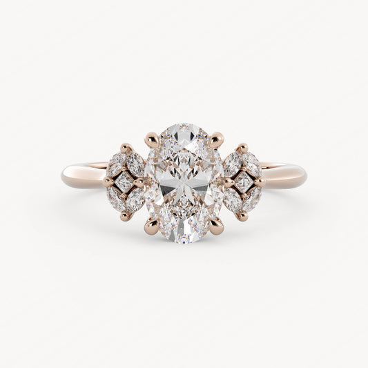 Wynn - 14K Rose Gold - Oval - Natural Diamond