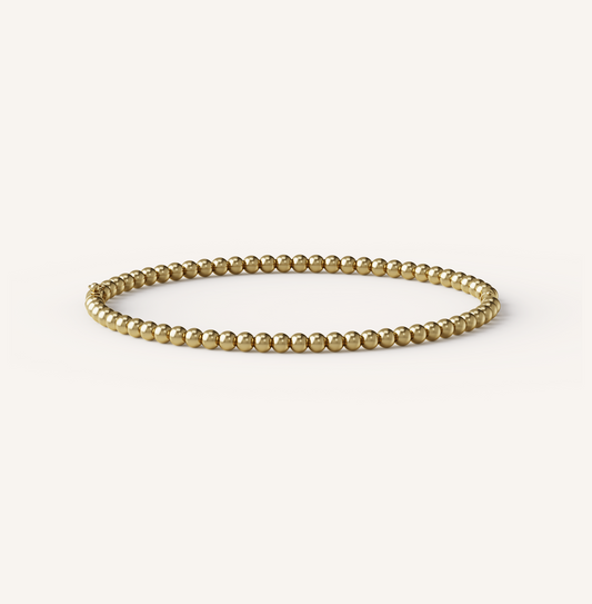 Beaded Bangle - 14K Yellow Gold