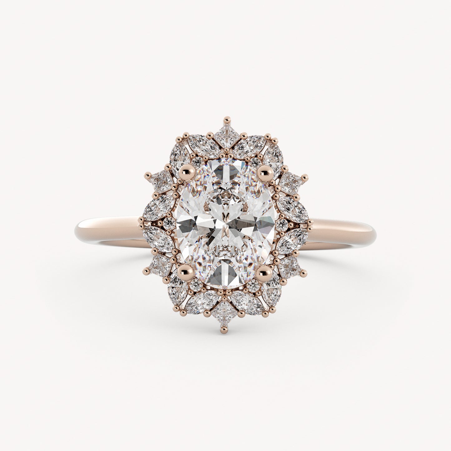 Winnifred - 14K Rose Gold - Oval - Lab Diamond