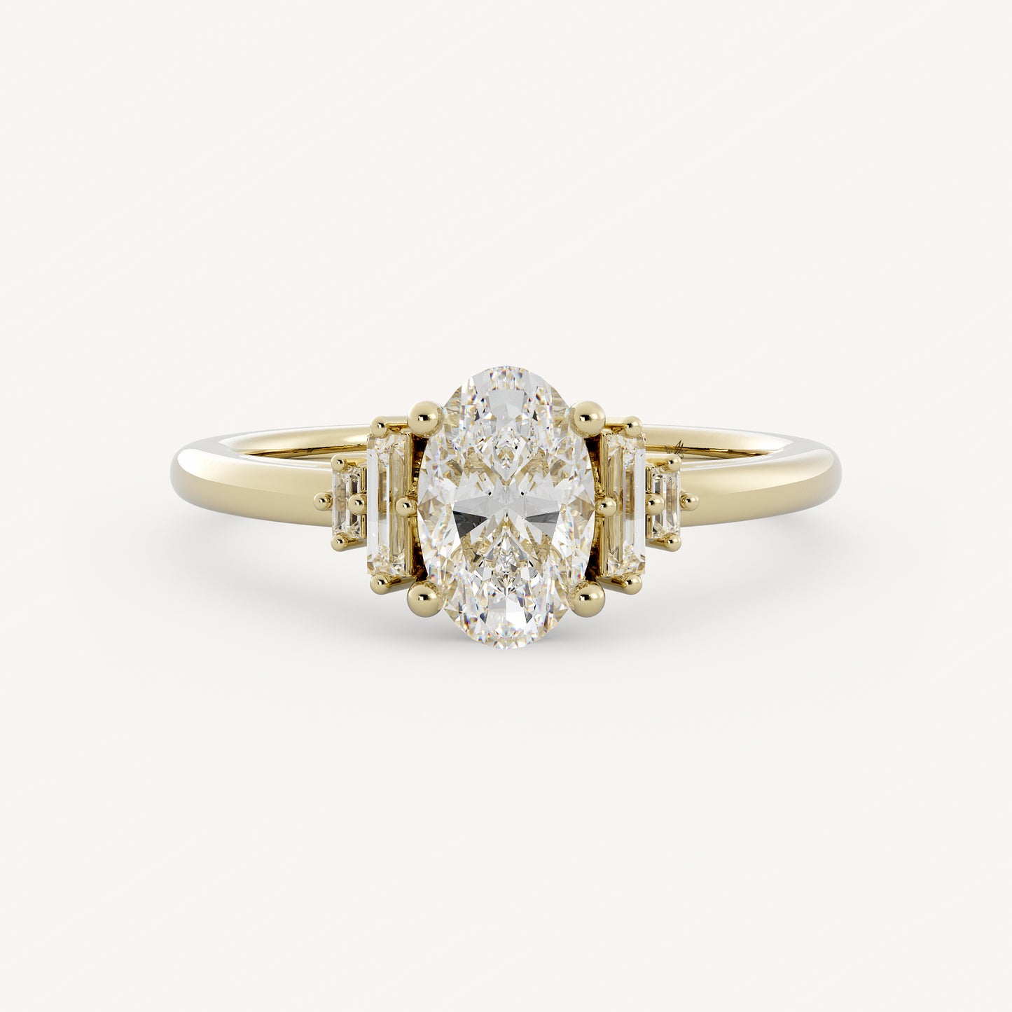 Zoie - 14K Yellow Gold - Oval - Natural Diamond