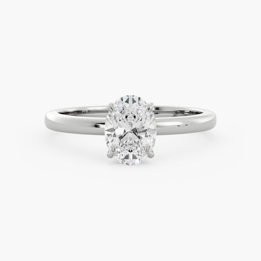 Amelia - 14K White Gold - Oval