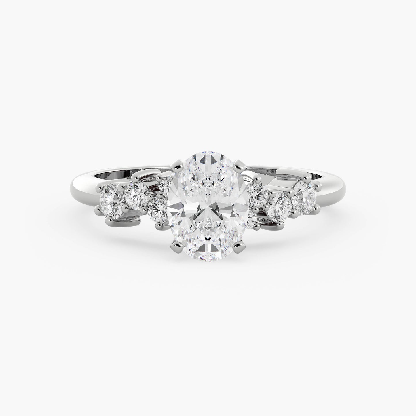 Albie - 14K White Gold - Oval - Lab Diamond