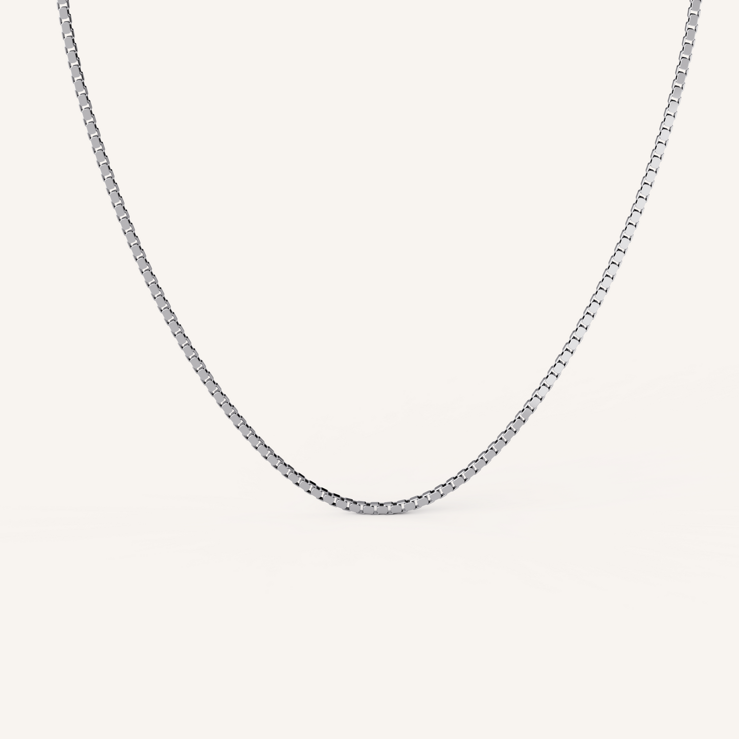 Box Chain - 14K White Gold - 1.5mm - 22 Inch