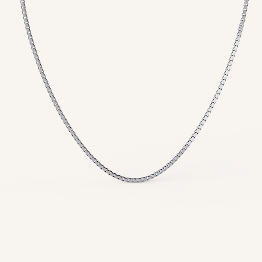 Box Chain - 14K White Gold - 1.5mm - 22 Inch