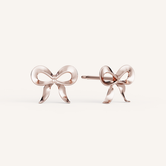 Bow Studs - 14K Rose Gold