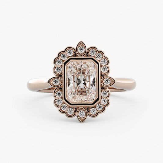 Avens - 14K Rose Gold - Radiant - Lab Diamond