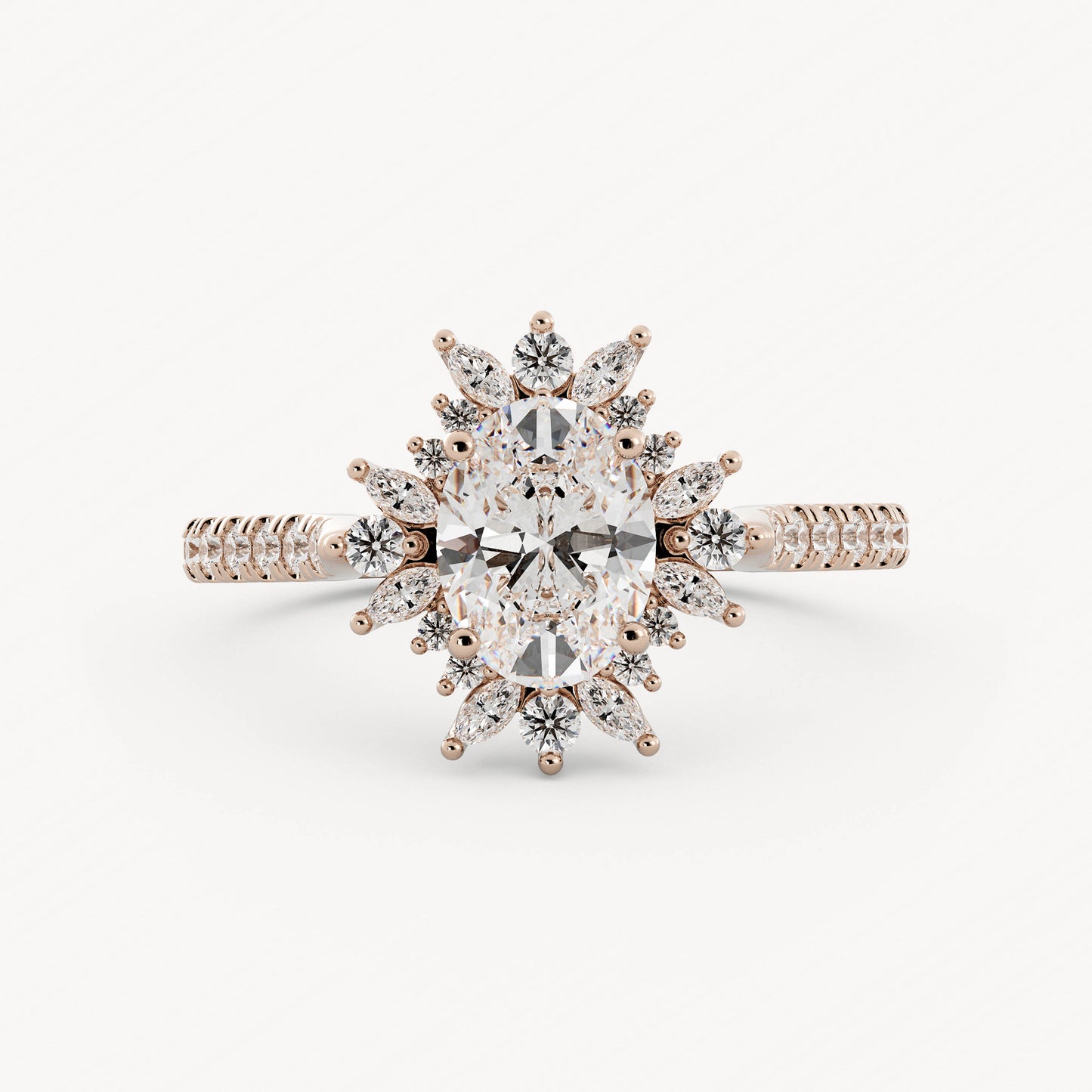 Belle - 14K Rose Gold - Oval - Lab Diamond