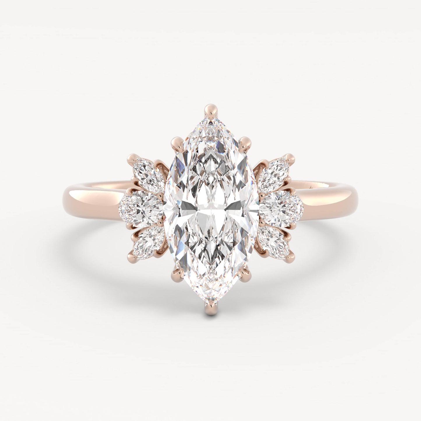 Bowie - 14K Rose Gold - Natural Diamond - Marquise