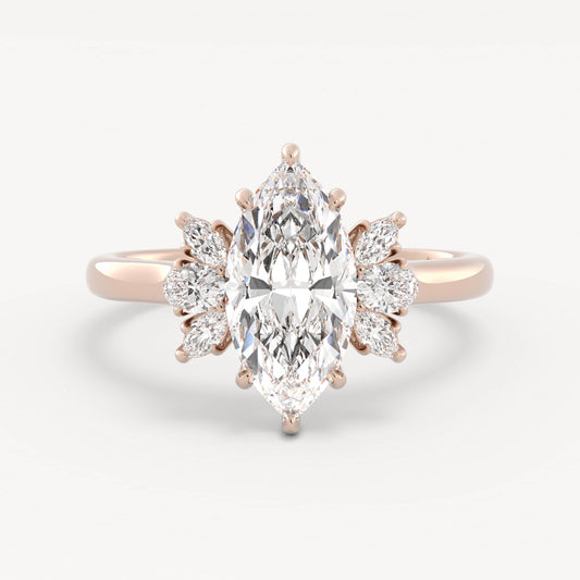 Bowie - 14K Rose Gold - Natural Diamond - Marquise