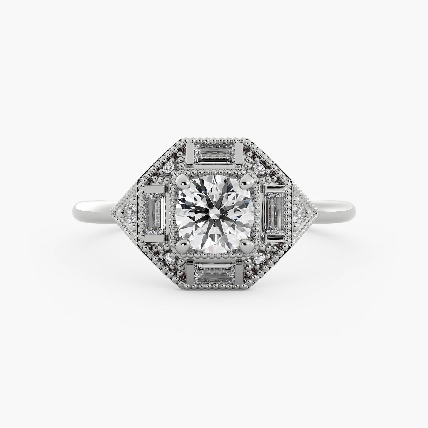 Belmont - 14K White Gold - Round - Lab Diamond