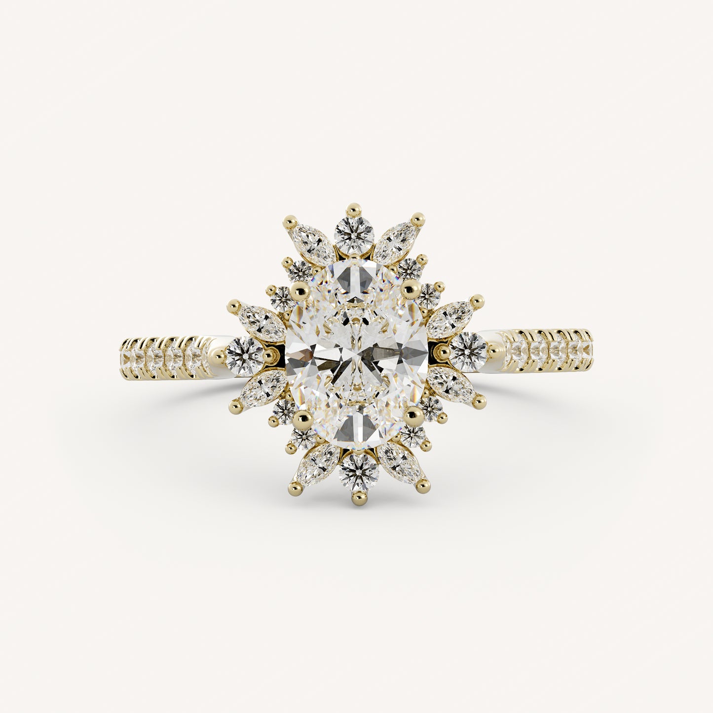 Belle - 14K Yellow Gold - Oval - Lab Diamond