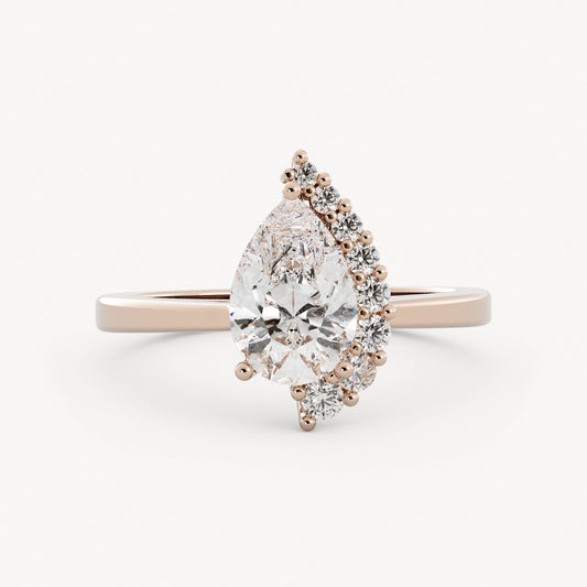 Beck - 14K Rose Gold - Pear - Natural Diamond