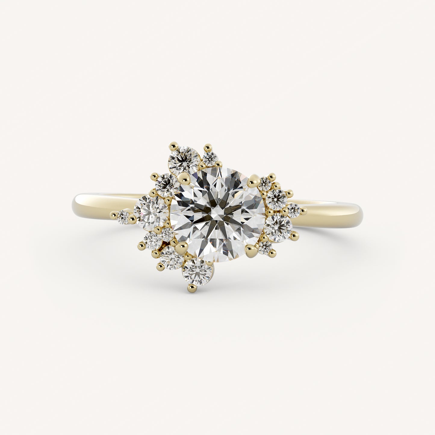 Aries - 14K Yellow Gold - Round - Natural Diamond