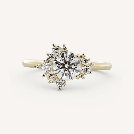 Aries - 14K Yellow Gold - Round - Natural Diamond