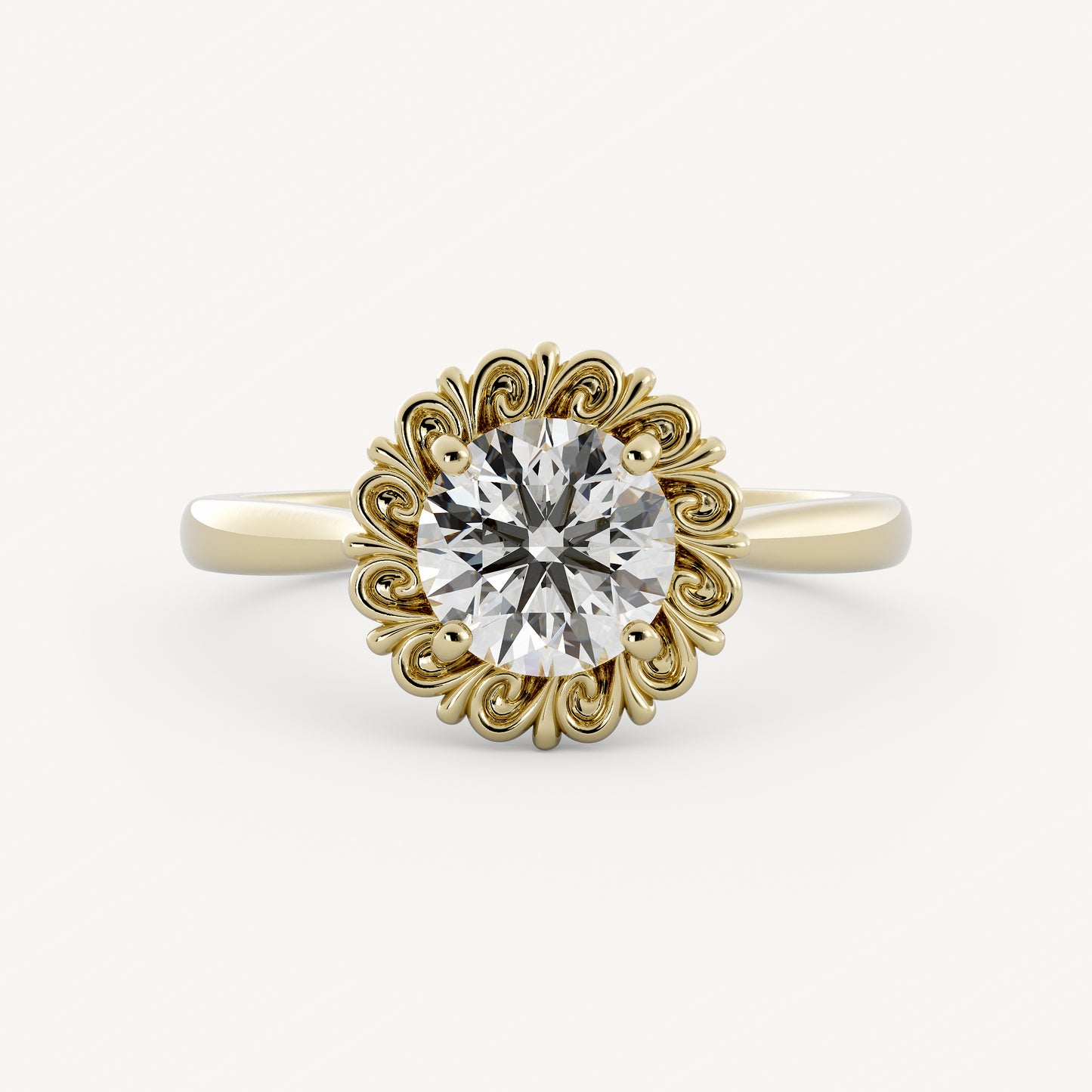 Afton - 14K Yellow Gold - Round