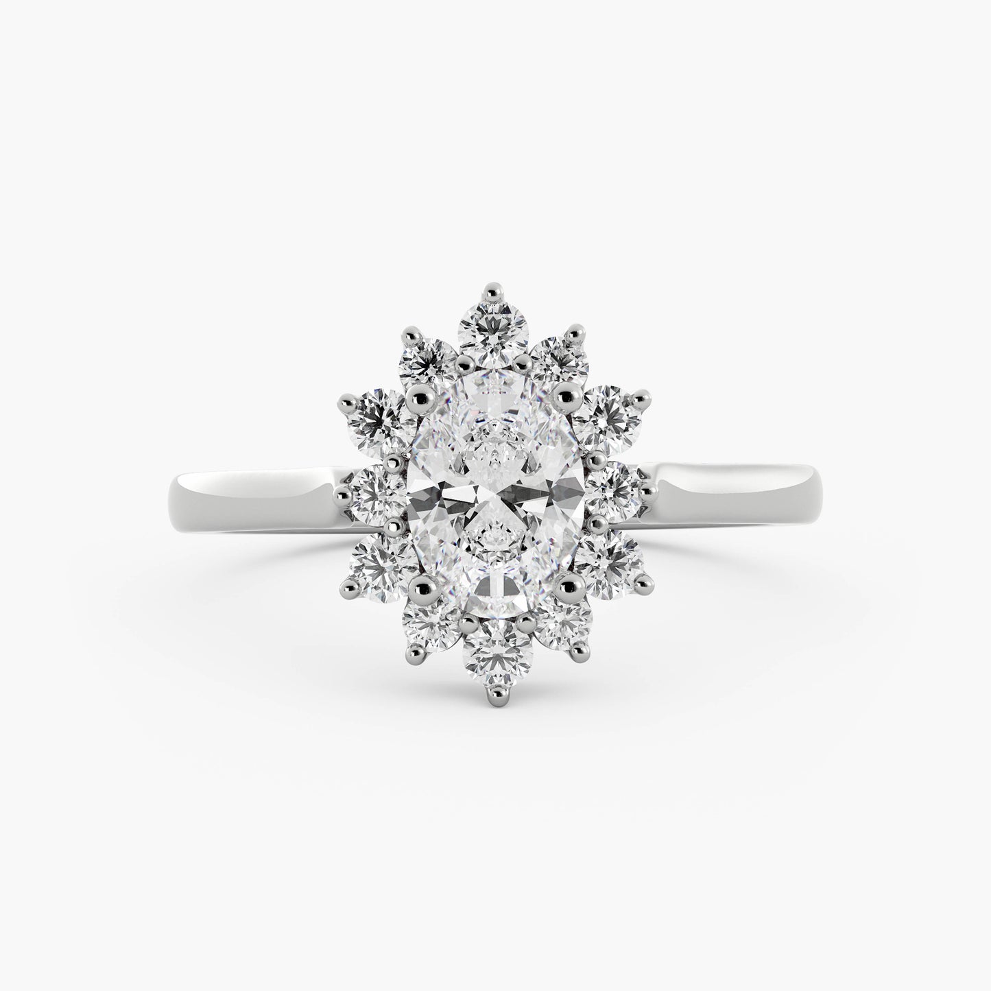 Wren - 14K White Gold - Oval - Natural Diamond