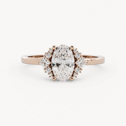 Baylor - 14K Rose Gold - Oval - Lab Diamond