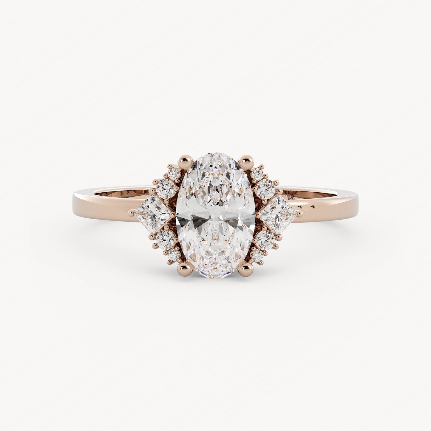 Baylor - 14K Rose Gold - Oval - Natural Diamond