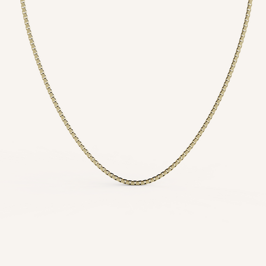 Box Chain - 14K Yellow Gold - 1.5mm - 22 Inch