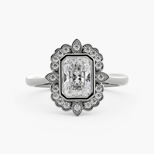 Avens - 14K White Gold - Radiant - Lab Diamond