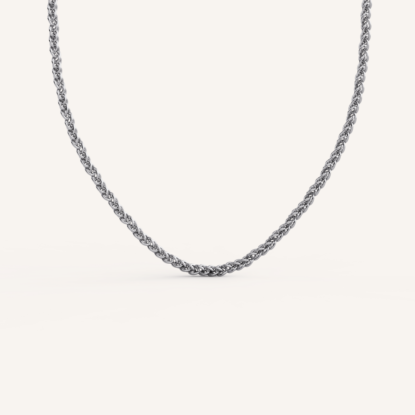Wheat Chain - 14K White Gold - 1.5mm - 16 Inch