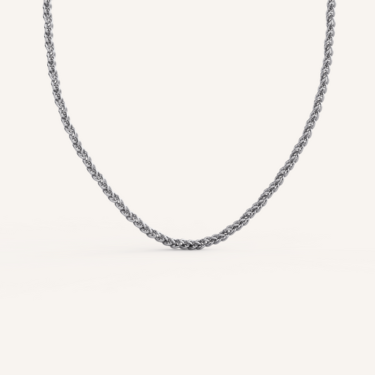 Wheat Chain - 14K White Gold - 1.5mm - 16 Inch