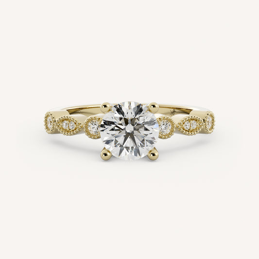 Addison - 14K Yellow Gold - Round - Natural Diamond