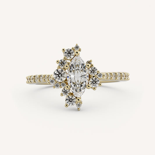 Avery - 14K Yellow Gold - Marquise - Lab Diamond