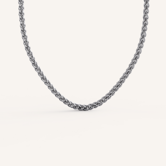 Wheat Chain - 14K White Gold - 2.1mm - 16 Inch