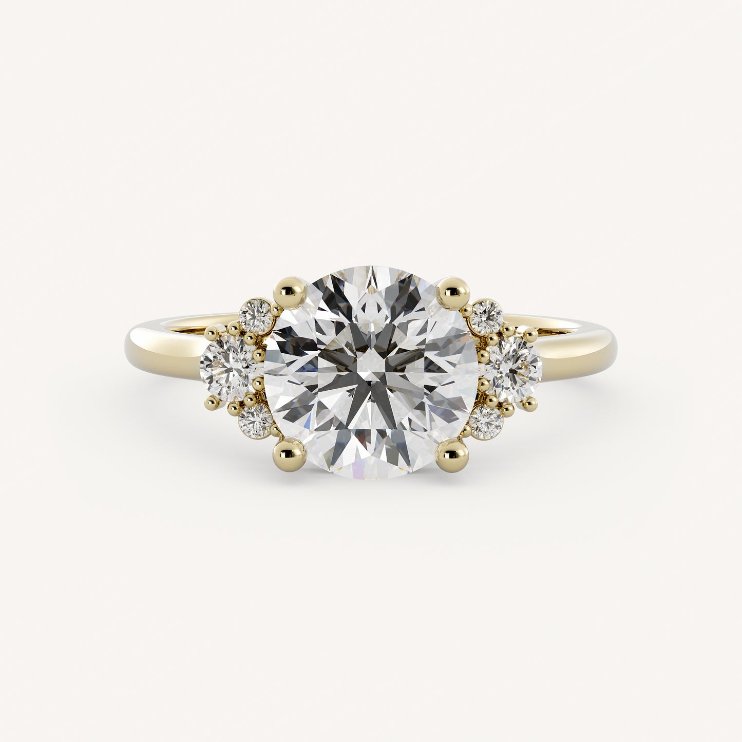 Billie - 14K Yellow Gold - Round - Natural Diamond