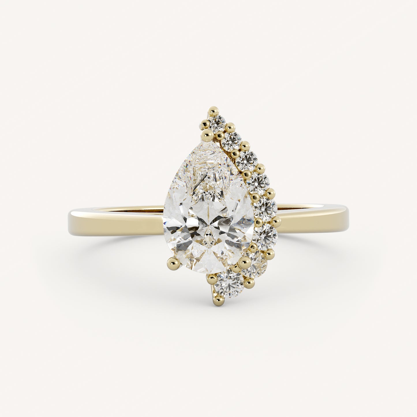 Beck - 14K Yellow Gold - Pear - Lab Diamond