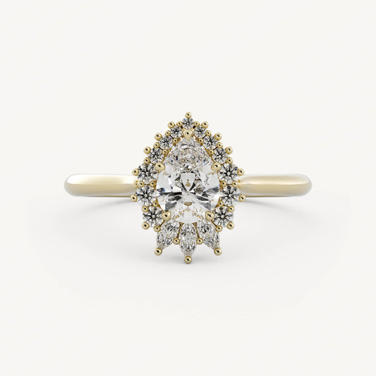 Windsor - 14K Yellow Gold - Pear - Natural Diamond